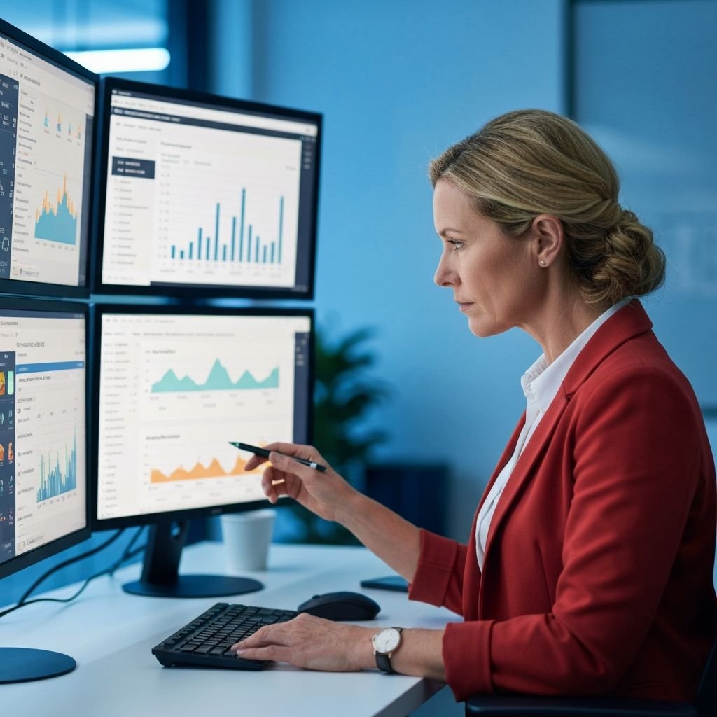 Data analyst reviewing advertising performance